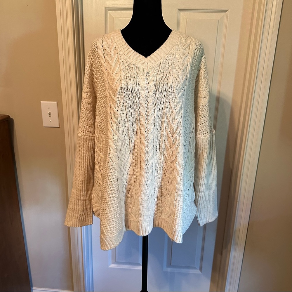 Natural Reflections Cabinside cable sweater.